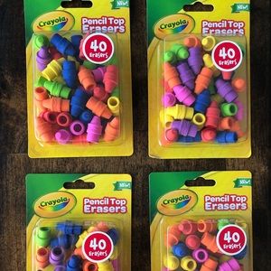 New Crayola Pencil Erasers 40 Count (160 all)
